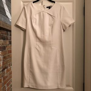 Banana Republic short sleeve white fitted dress